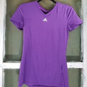 Adidas v neck purple work out top